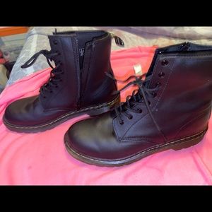Black matte Dr. Marten boots